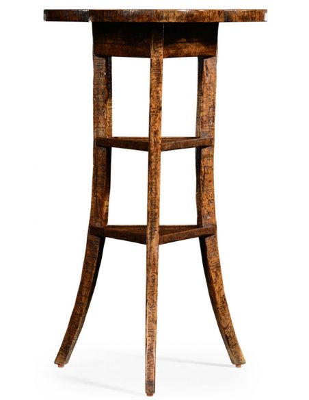 Plank walnut trefoil side table.