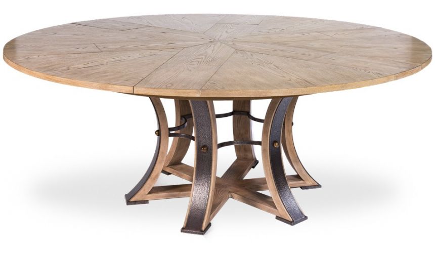 Large Round Table With Self Storing Leaves, 84 Round Wood Dining Table