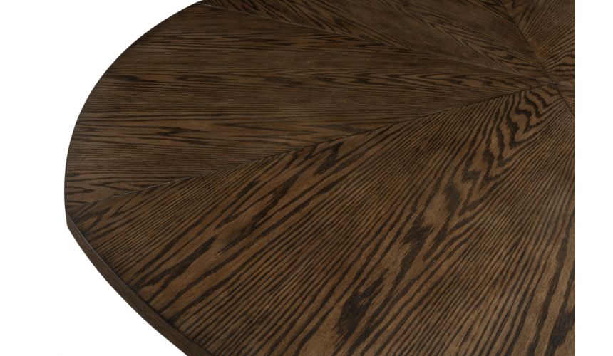 Large round table with self storing leaves.