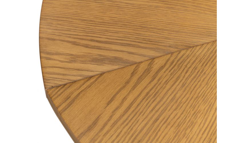 56 Round table with self storing leaves. Gray bleached oak wood