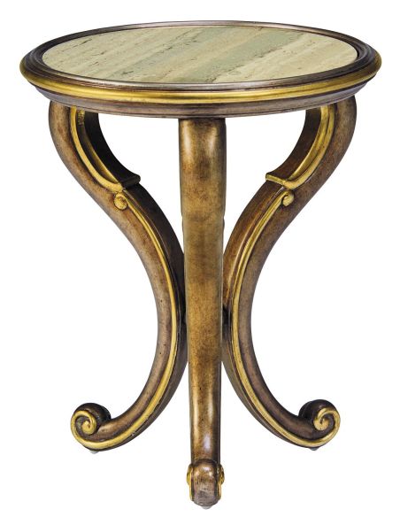 Luxurious Molten Glazed Chairside Table