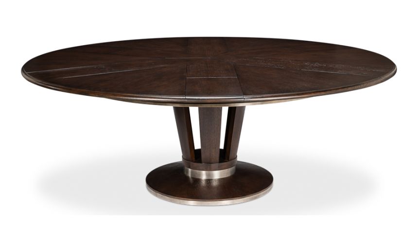 Jupe table transitional style with Paldao veneer top.