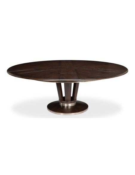 Jupe table transitional style with Paldao veneer top.