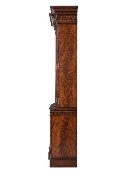 High end dining room furniture, mahogany breakfront bookcase