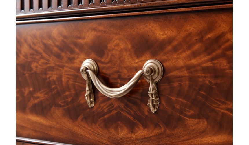 High end dining room furniture, mahogany breakfront bookcase