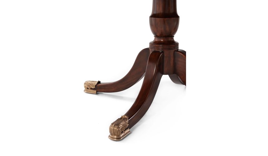 Mahogany and Brass Inlaid Twin Pedestal Dining Table