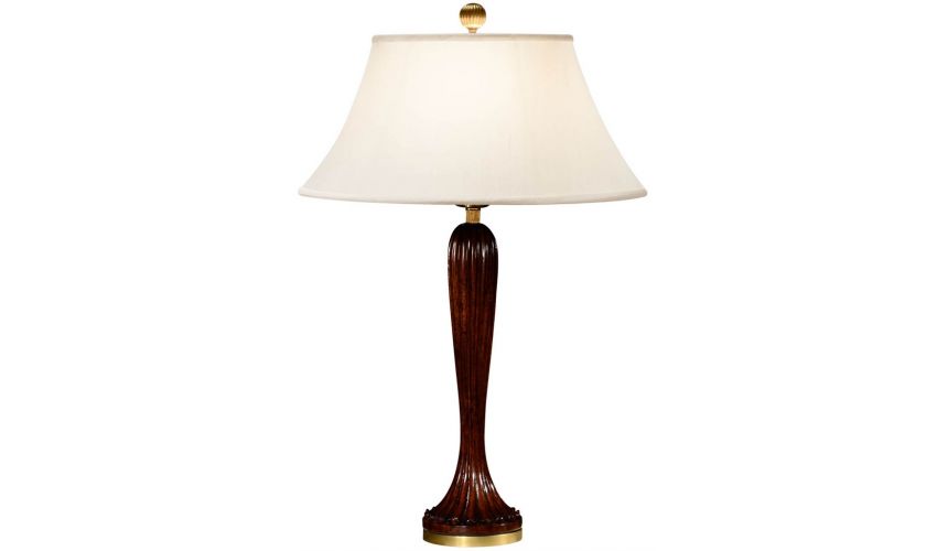 Table Lamps Mahogany fluted table lamp