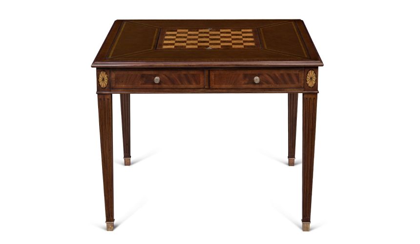 Crotch Mahogany Game Table Chess Board