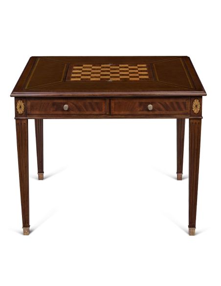 Crotch Mahogany Game Table Chess Board