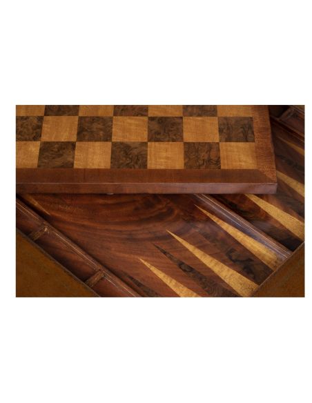 Crotch Mahogany Game Table Chess Board