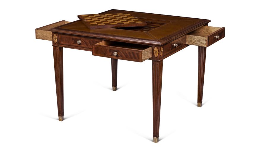 Crotch Mahogany Game Table Chess Board