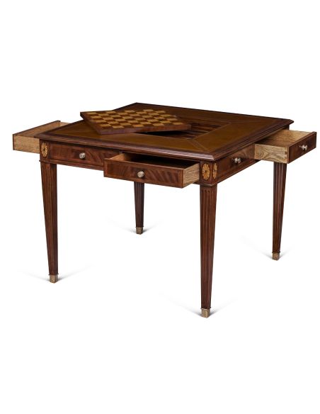 Crotch Mahogany Game Table Chess Board