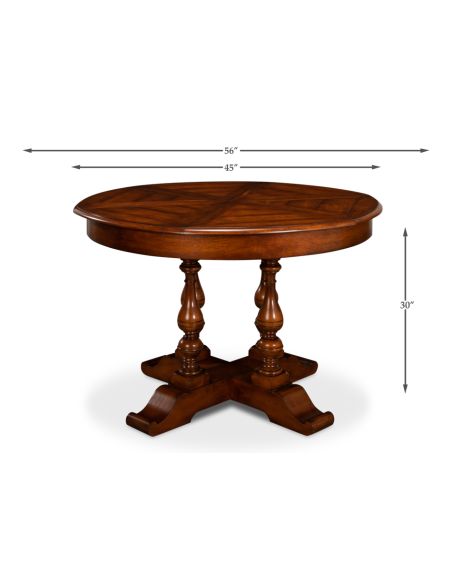 Solid walnut circular jupe dining table