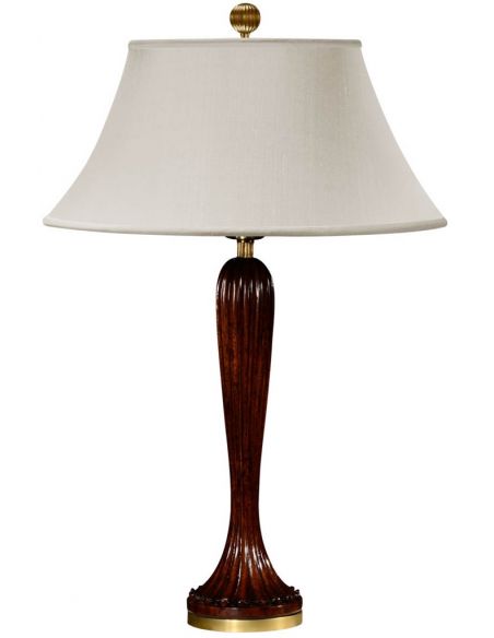 Table Lamps Mahogany fluted table lamp