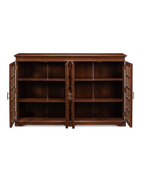 Low Bookcase with Four Adjustable Shelves