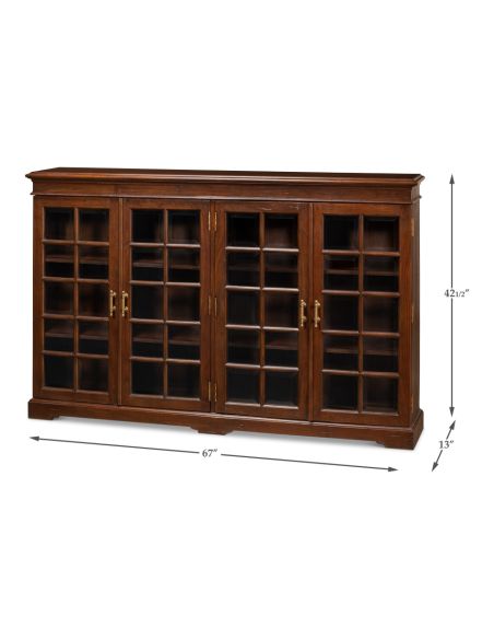 Low Bookcase with Four Adjustable Shelves