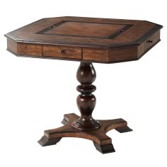 Reversible Leather & Chess Inlaid Center, Inlaid Backgammon Board Well 2