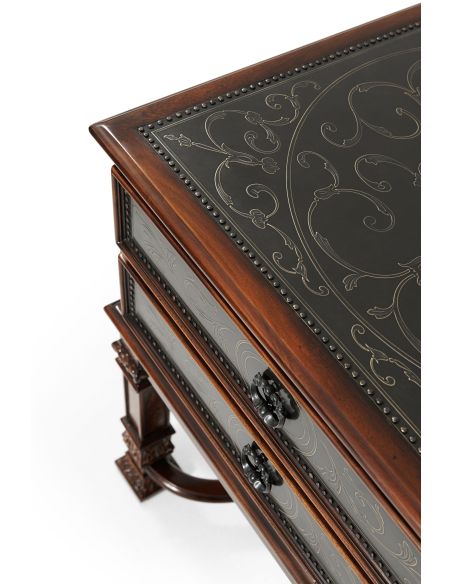 Luxury traditional furniture. Chest of drawers side table.
