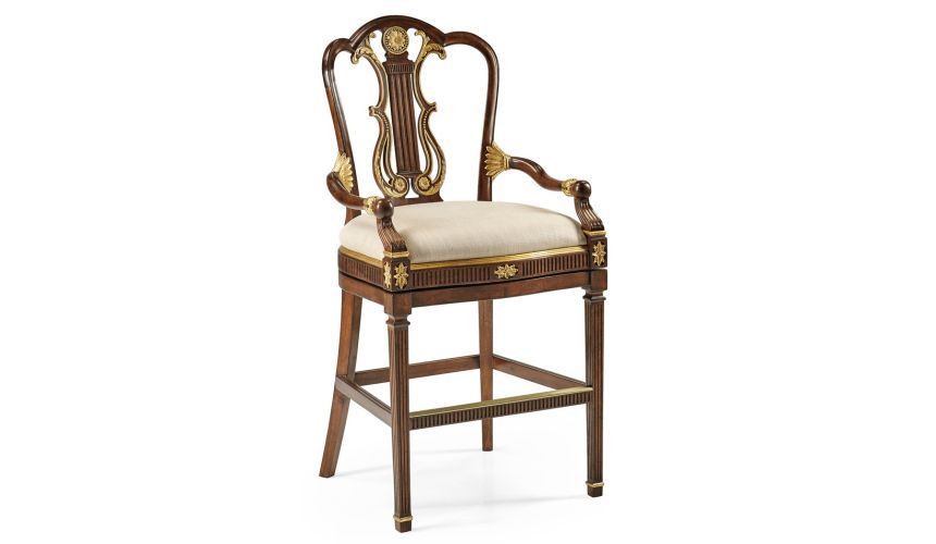 Formal swivel bar stool