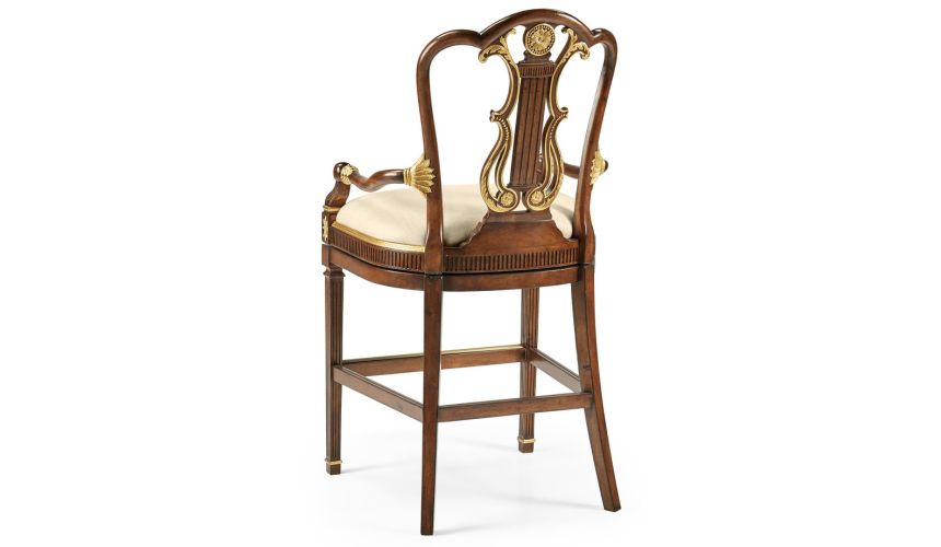 Formal swivel bar stool