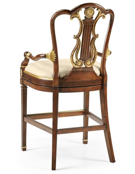 Formal swivel bar stool
