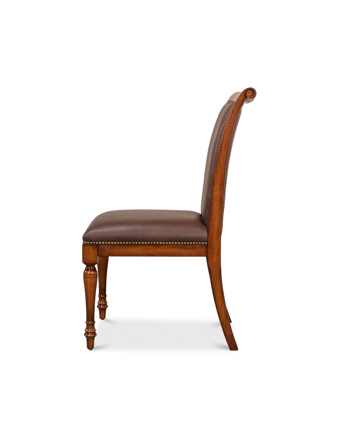 Walnut leather dining chair hot sale