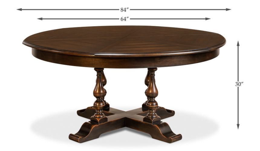 84 Jupe table with self storing leaves, Dark walnut