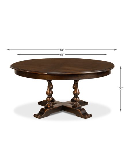 84 Jupe table with self storing leaves, Dark walnut