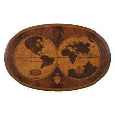 Intricate inlaid partners desk marquetry top in various veneers 2