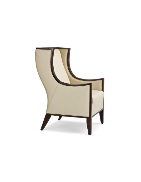 Modern armchair with curved arms