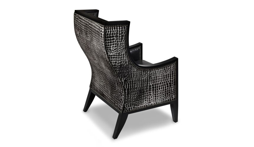 Modern armchair with curved arms