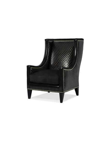 Modern animal print armchair tufted