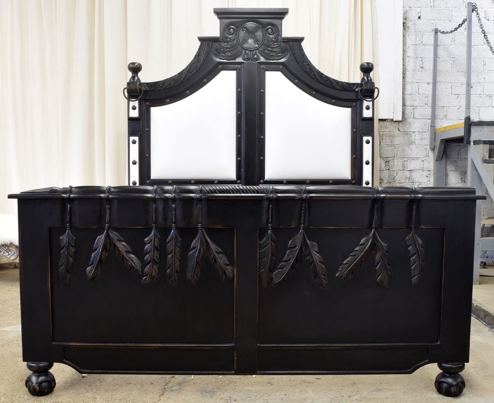Arrows and feathers bed. High style western furniture