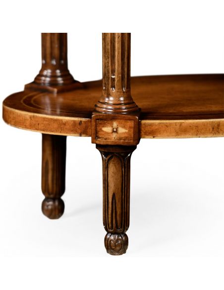 Napoleon III style oval wine table with fine inlay.