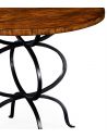 Walnut bistro style panelled round centre table