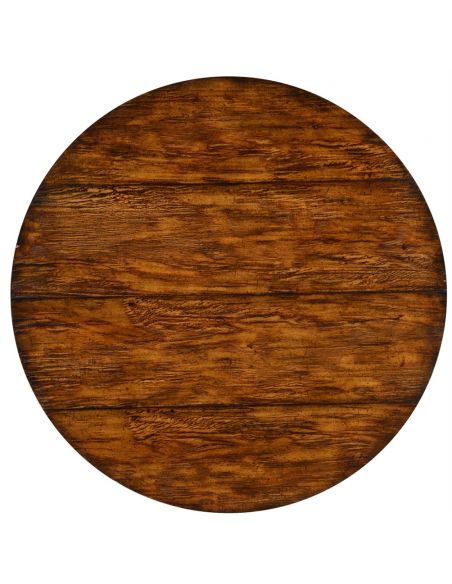 Walnut bistro style panelled round centre table