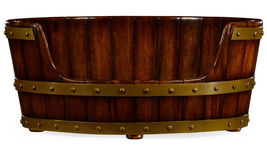 Walnut wooden dog bed.