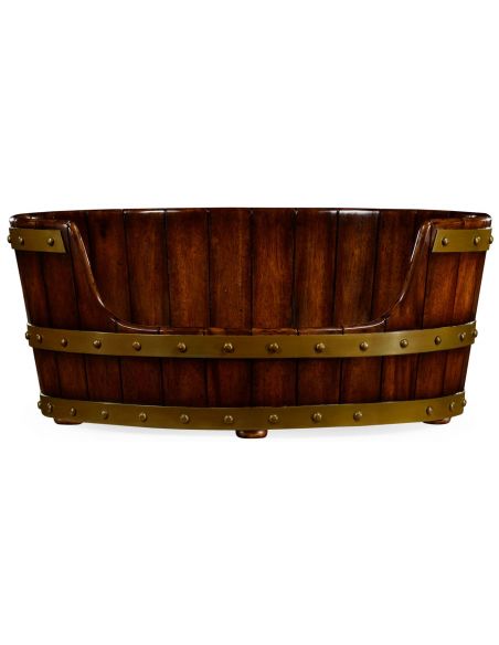 Walnut wooden dog bed.