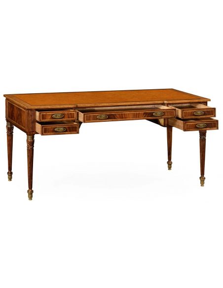 Sheraton style Walnut bureau plat