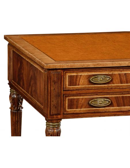 Sheraton style Walnut bureau plat