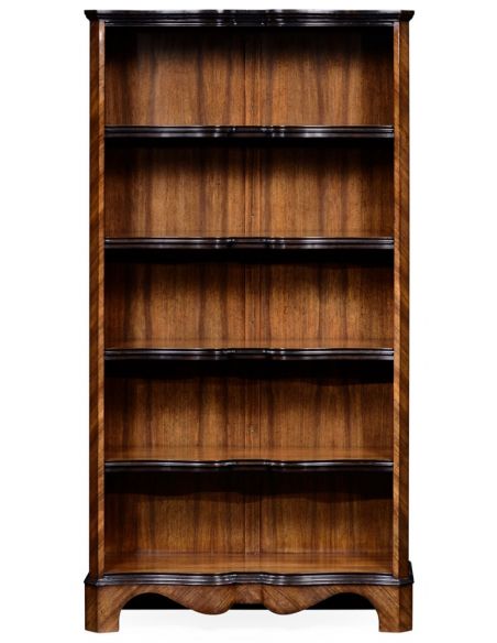 Argentinian walnut tall open bookcase