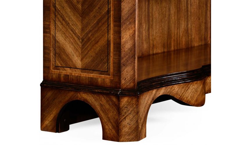 Argentinian walnut tall open bookcase