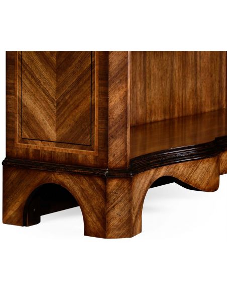 Argentinian walnut tall open bookcase