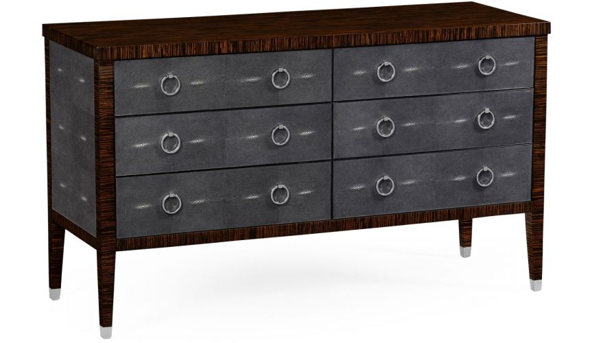 Faux macassar ebony & anthracite shagreen double chest.