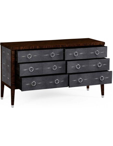 Faux macassar ebony & anthracite shagreen double chest.