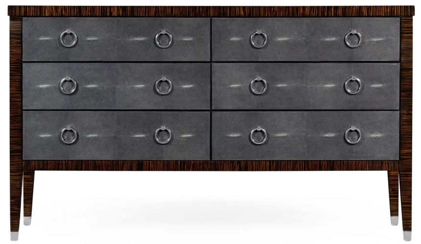 Faux macassar ebony & anthracite shagreen double chest.