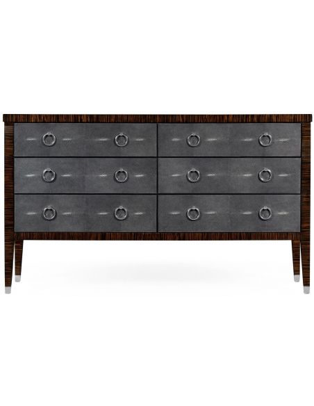 Faux macassar ebony & anthracite shagreen double chest.