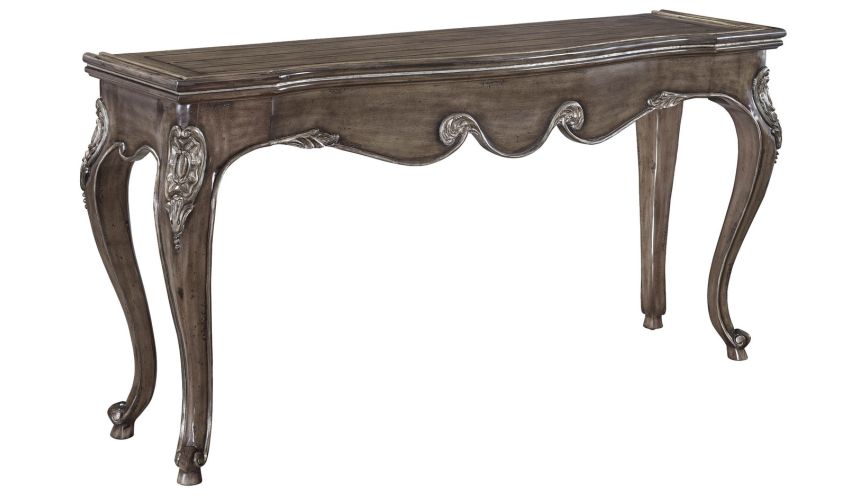intricately carved wooden Console