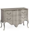 Grey painted French provincial style chest of drawers.