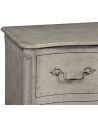 Grey painted French provincial style chest of drawers.